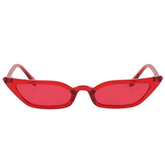 Red Bella Hadid Tiny Cat Eye Sunglasses NWT - Picture 4 of 8